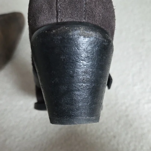 All Saints Dark Brown Ankle Boots with Buckle Detail - Picture 7 of 9